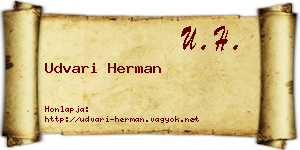 Udvari Herman névjegykártya